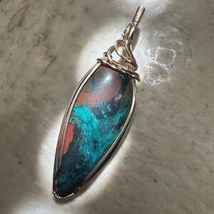 14k Gold Filled Sonora Sunrise Healing Stone Unisex Necklace Pendant